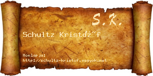 Schultz Kristóf névjegykártya